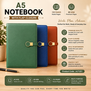 Cuaderno con Cubierta de PU A5, Diario con Bloqueo RFID, Papel de 80 GSM, Marcador de Páginas con Borde de Color, para Oficina, Escuela, Viajes - Product Image 4