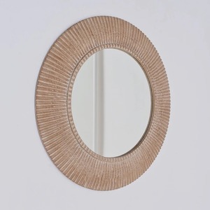 Espejo de Pared Decorativo de Madera Tallada a Mano Estilo Rústico de Granja de 36 Pulgadas - Product Image 5