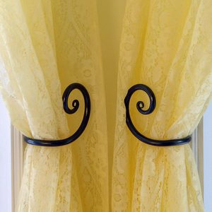 Wall Mounted Coastal Industrial Iron Drapery <b>Tiebacks</b> with Pine Cone Finial <b>Curtain</b> Holders Eco-Friendly <b>for</b> Bedroom Living Room - Product Image 3