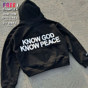 Sweat à capuche d'hiver pour homme, personnalisé, imprimé en 3D, logo en relief, 100% coton, poids lourd, lavage à l'acide - Product Image 6