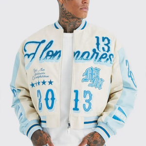 Veste universitaire en chenille à manches en cuir personnalisée OEM Broderie de manches en cuir et hiver à la mode de haute qualité pour unisexe - Product Image 1