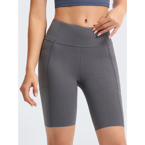 Pantalones cortos de motociclista para mujer con bolsillo lateral, cintura alta, ajuste de compresión, deportes para correr, gimnasio, entrenamiento, Fitness, Yoga, pantalones cortos - Product Image 6