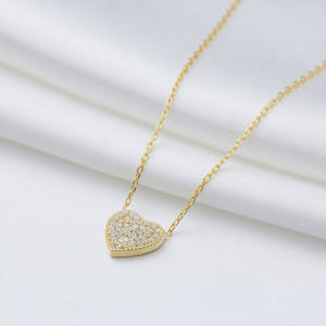 Colgante de Piedra de circón con diseño de corazón delicado, joyería de plata de ley 925 hecha a mano turca - Product Image 4