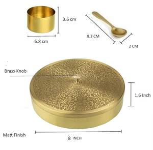 Masala Dabba โลหะหรูหราดีไซน์ทันสมัยเป็นมิตรกับสิ่งแวดล้อมกล่องมาซาลาที่ปิดสนิทเครื่องเทศอินเดียสดเครื่องเทศระดับพรีเมียม - Product Image 4