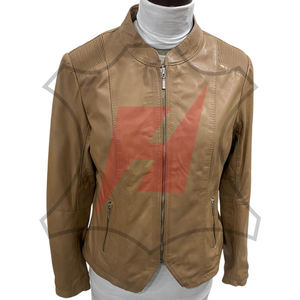 Chaqueta de Cuero para Mujer, Fabricada en Fábrica, con Logotipo Personalizado, Estilo y Color a la Moda, Último Diseño, Gran Venta - Product Image 1