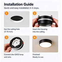 Luminaire encastré LED GX53 IP44 de haute qualité, boîtier en aluminium, support de lampe sur mesure, température de couleur réglable