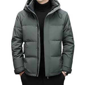 Chaqueta acolchada con capucha de color personalizado Chaquetas de invierno a prueba de viento de alta calidad Chaquetas de hombre con cremallera con estilo informal - Product Image 4