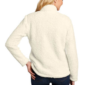 Chaqueta con cremallera completa de forro polar Sherpa personalizada para mujer al por mayor - Product Image 2