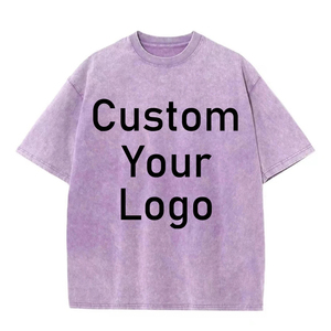 Vente en gros T-shirt ample personnalisé à épaules tombantes pour hommes Street 100% coton Oversize délavé à l'acide Vintage pour hommes - Product Image 2
