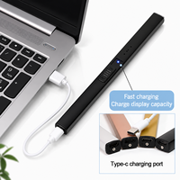 Briquet personnalisé rechargeable par USB, allumeur électrique à arc, briquet en métal coupe-vent avec boîte cadeau pour la cuisine, les bougies d'extérieur