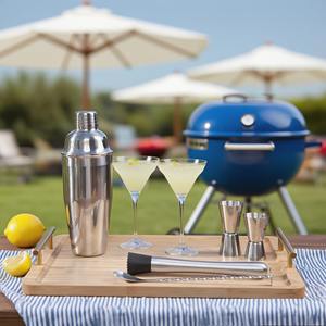 Soporte de Madera con Barra de Metal con Acabado Plateado, Juego de Herramientas para Bares, Clubes, Fiestas de Cócteles y Exhibición Elegante para Entretenimiento - Product Image 6