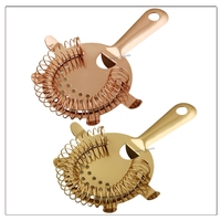 Ensemble de passoires de bar en acier inoxydable à 4 broches Matériau PC Outil de cocktail en métal noir Passoire d'aubépine pour le vin, les restaurants et les fêtes