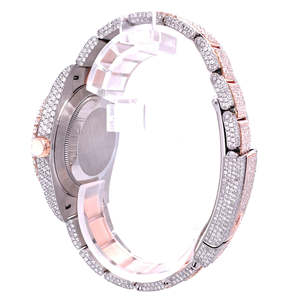 Reloj de Moda con Esfera de Cristal y Moissanita, Detalles de Diamantes, Correa de Acero Inoxidable con Cierre de Hebilla, Caja de Regalo, Reloj Unisex - Product Image 2