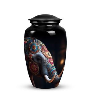 Ornate Luxury Stainless Steel Elephant Pet Urns <b>for</b> Cremation <b>Ashes</b> Modern Design <b>Keepsake</b> Decorative Infant & Adult Funeral Urn - Product Image 1