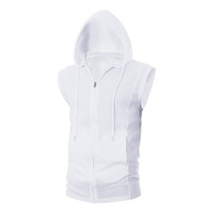 เสื้อมีฮู้ดแขนกุดสำหรับผู้ชายเสื้อผ้าเล่นกีฬาฟิตเนสเข้ายิมพิมพ์โลโก้ได้ตามต้องการ - Product Image 1