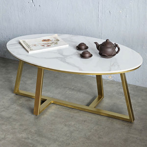 Sofá Elip Decorativo Moderno con Tapa de Piedra y Patas de Acero (TT68209) - Product Image 2