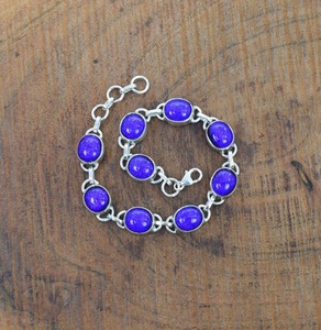 Plata de Ley 925, lapislázuli, estampada piedra preciosa, joyería Spinner, piedra preciosa Natural sólida hecha a mano, pulsera de plata 925, joyería - Product Image 5