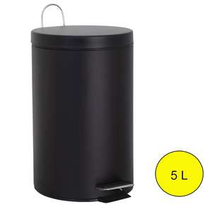 Cestino per Rifiuti in Metallo Nero 5L - Product Image 1