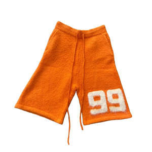 Venta caliente 100% Mohair Shorts Oversized Cordón Diseñador Streetwear Fluffy Kinit Mohair Comfort Cintura elástica Shorts - Product Image 3