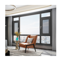 Fenêtre coulissante en verre double vitrage noir au design moderne personnalisé, fenêtres coulissantes en aluminium de haute qualité pour maison et villa