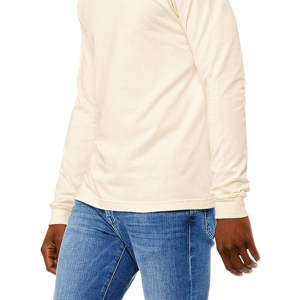 Airlume-Camiseta clásica de manga larga para hombre y mujer, Camiseta de algodón peinado y anillo de 32, 100% oz, Natural, con cuello redondo, 4,2 - Product Image 5