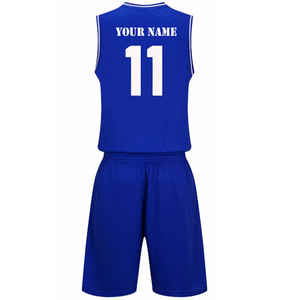 Conjunto de Uniforme de Baloncesto Personalizado Unisex 2026, Camiseta de Entrenamiento con Impresión por Transferencia de Calor, Reversible, Azul, para Baloncesto Universitario, Verano - Product Image 1