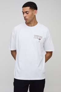 Camiseta de calle de algodón 2025 de gran tamaño para hombre 100%, calidad superior personalizada, estampado de hilo teñido largo 240GSM Espresso Martini DTG - Product Image 2