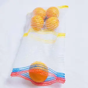 Tas jala kemasan buah sayuran 45*75cm, tas jaring raschel plastik PE kualitas tinggi 50*80cm