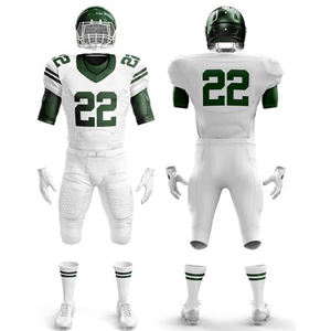 Uniforme de football américain respirant avec pantalon à taille élastique et impression personnalisée complète conçu pour les joueurs amateurs - Product Image 2