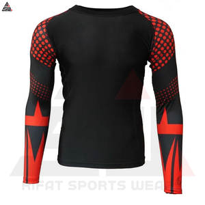 Venta al por mayor de camisetas de gimnasio de compresión unisex largas transpirable sublimación impresa logotipo personalizado Spandex/poliéster hecho en Pakistán - Product Image 2