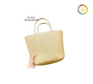 Bolsa de algas marinas hecha a mano al por mayor, bolsa de paja tejida natural para mujer, bolsa de algas marinas tejida natural hecha en Vietnam - Product Image 2