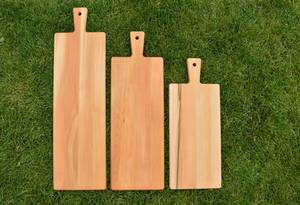 Tabla de cortar de madera hecha a mano de primera calidad con cuchillo de acero inoxidable, tabla de corte y queso duradera y ecológica para modernos - Product Image 5