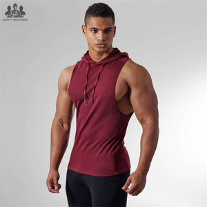 Sweat-shirts à capuche pour hommes, pour la salle de sport, hiver |   Vêtements de sport respirants et écologiques en coton 100% avec impression numérique sans manches | - Product Image 3