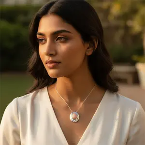 Bague élégante en perles d'argent pour femmes, cadeau de bijoux de mariage parfait - Product Image 1