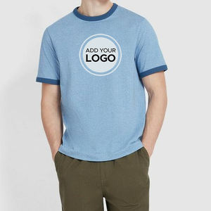 T-shirts pour hommes en coton surdimensionné coupe ample T-shirt délavé personnalisé Chemises décontractées à manches courtes Tops USA Wholesale Ringer T Shirts - Product Image 1