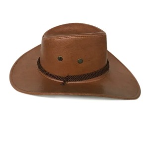 Sombrero de vaquero de piel sintética con ala para hombre, sombrero de cubo de ala ancha de fieltro Vintage para hombre, alta calidad - Product Image 3