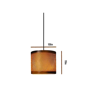 Lustre en bambou avec matériaux naturels parfait pour la décoration intérieure rustique Solution d'éclairage écologique - Product Image 6