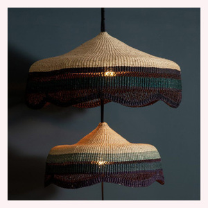 Lámpara colgante tejida Heirloom hecha a mano en 2025 con Yute natural, algas marinas y ratán para hogares elegantes y ecológicos - Product Image 6