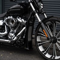 HOPERO Garde-boue inférieur en aluminium, noir thermolaqué, durable pour les modèles Softail Davidson 2018-2024