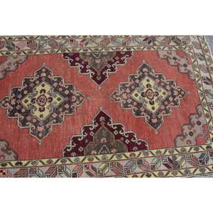 Tapis Kilim rouge beige de grande surface, tissage plat de 3.9x6,5 pieds, laine turque, support en latex, pile en peluche pour couloir, chambre, motif rectangle - Product Image 5