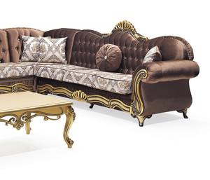 Ensemble de canapé d'angle en tissu de luxe AVANTGARDE - Canapé-lit moderne en forme de L avec pieds en bois, dossier séparé, écologique pour salon, appartement - Product Image 6