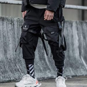 Cyberpunk Streetwear Men's Harajuku Techwear Pants Ribbon Multi Pocket <b>Trousers</b> US <b>Size</b> Hip Hop <b>Black</b> Cargo Ninja Pants - Product Image 5