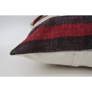 Oreiller patchwork en laine motif tartan multicolore 24x24 pouces Moelleux Vintage Leaves Design Woven Non-Slip Decorative - Product Image 4