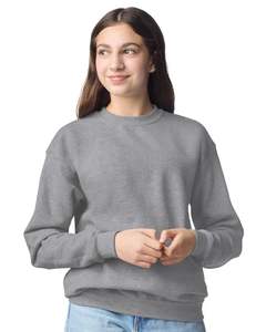 <b>Women</b> crewneck sweatshirt in light <b>grey</b> <b>fleece</b> pullover plain jumper OEM custom logo printing ladies casual wear soft cotton top - Product Image 5