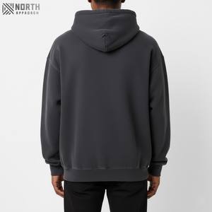 Haute qualité plaine unisexe hommes hiver solide à capuche polaire sweat à capuche Polyester/coton coupe régulière poche - Product Image 2