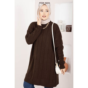 เสื้อคลุมไหมพรมลายบาคลาวาสีน้ำตาลลำลองสำหรับฤดูใบไม้ร่วง - Product Image 2