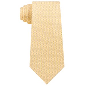 Cravatta Classica da Uomo Michael Kors in Twill di Seta Giallo 100% Poliestere Taglia Unica Stile Casual Moda Jacquard Stampato Confezione Regalo - Product Image 1