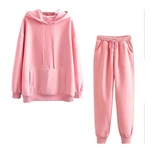 <b>Women's</b> Casual Sport Tracksuit Hooded Sweatshirt <b>Pant</b> Set Autumn Winter Thicken <b>Lounge</b> Wear Solid Pattern 2PCS Clothing - Product Image 3