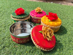 กล่องเก็บของพิฆเนศวรกล่องเหล็กตกแต่งของขวัญอินเดีย500และ250กรัมหวานกล่องของขวัญงานแต่งงานโปรดปราน - Product Image 4