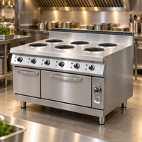 Cuisinière ronde commerciale à 4 ou 6 brûleurs avec armoire, en acier inoxydable, sur pied, à gaz, pour restaurant et restauration